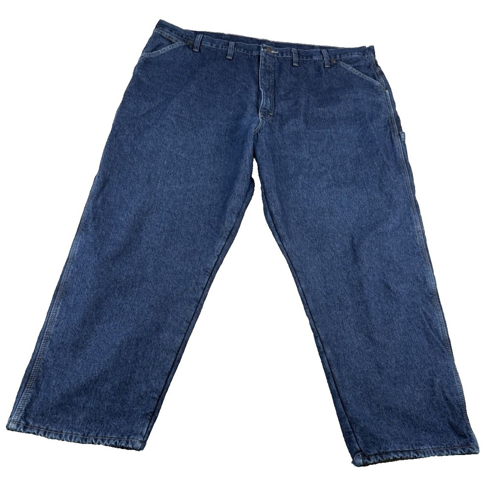 Wrangler Jeans Mens 46x30 Blue Regular Fit Straight Leg Fleece Lined Denim